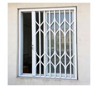 Barras de seguridad expandibles para ventana, color blanco, protector de seguridad para dormitorio, balcón y cobertizo, ajustable, 48 x 60, 44 x 56, 36 x 36 pulgadas, incluye cerradura y llave (61 x