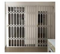 Barras de seguridad plegables para ventana, 100-140 cm, rejilla blanca ajustable con doble bloqueo interior antirrobo para evitar intrusos, riel de ventana seguro (70 x 140 cm)