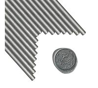 Barras de sellado de cera, ANBOSE 16 piezas Barras de cera para sellado de pistola de pegamento para sello de cera, barra de sellado de cera Silver para pistola de pegamento de 0,44 pulgadas