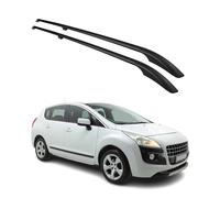 Barras de techo compatibles con Peugeot 3008 2009-2016 aluminio negro 2 TLG - portabicicletas portaequipajes baca coche de aluminio anodizado