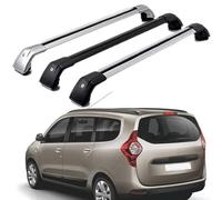 Barras de Techo para Dacia Lodgy MPV 2012-2021, Aluminio Barra Portaequipajes Transversales Baca Coche con Bloqueo para con Rieles Cerrados,Black-1 Pair