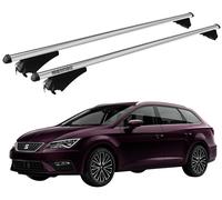 Barras De Techo Para SEAT Leon (5F) ST 2012-2020 Menabo Antirrobo Aluminio