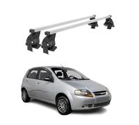 Barras de techo transversales Compatible con Chevrolet Aveo T250 2005-2011 Acero Gris