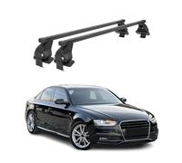 Barras de techo transversales Menabo Compatible con Audi A4 B8 Sedan 2009-12 PRE FL Negro