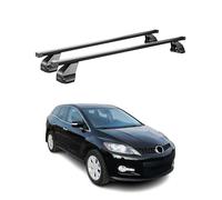 Barras de techo transversales Menabo - Compatible con Mazda CX-7 2006-2012 - Galería de techo - Porta-Bagajes portabicicletas de techo - Pieza de techo de acero 2X - Capacidad de carga 75 kg
