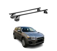 Barras de techo transversales Menabo - Compatible con Mitsubishi Outlander Sport 2010-2015 - Galería de techo - Porta-Bagajes portabicicletas de techo - Pieza de techo de acero 2X - Capacidad de carga