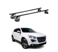 Barras de techo transversales Menabo - Compatible con Peugeot 4008 2013-2017 - Galería de techo - Porta-Bagajes portabicicletas de techo - Pieza de techo de acero 2X - Capacidad de carga 75 kg
