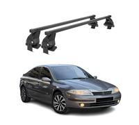 Barras de techo transversales Menabo - Compatible con Renault Laguna II 2000-2008 - Galería de techo - Porta-Bagajes portabicicletas de techo - Pieza de techo de acero 2X - Capacidad de carga 50 kg