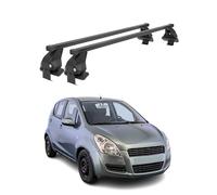 Barras de techo transversales Menabo - Compatible con Suzuki Splash 2008-2014 - Galería de techo - Porta-Bajos portabicicletas de techo - Pieza de techo de acero 2X - Capacidad de carga 50 kg