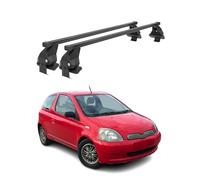 Barras de techo transversales Menabo - Compatible con Toyota Yaris 1999-2005 - Galería de techo - Portabicicletas de techo - Pieza de techo de acero 2X - Capacidad de carga 50 kg