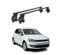 Barras de techo transversales Menabo - Compatible con VW Polo V 2009-2017 5trg - Galería de techo - Porta-Bagajes portabicicletas de techo - Pieza de techo de acero 2X - Capacidad de carga 50 kg