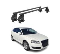 Barras de techo transversales Menabo Compatibles con Audi A3 8P 3 Puertas 2003-2012 Negro