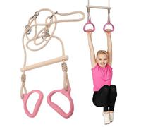 Barras de Trapecio para Columpio | Juego de Anillos Oscilantes para Parque Infantil - Juego Sensorial con Aros para Niños y Adultos en Exteriores e Interiores