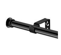 Barras decorativas estándar para cortina de ventana de 30 a 88 pulgadas, juego de barras de cortina pequeñas de 5/8 pulgadas de diámetro, barras de cortina resistentes con soportes, color negro