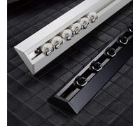Barras divisoras de aluminio para techo corredizo de 3.3 a 14 pies para privacidad en la sala de estar, dormitorio y ducha, tamaño negro de 2,1 m