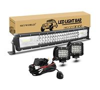 Barras Led 4x4, SKYWORLD Curvada Barra de luz LED de trabajo 56CM 270W Barra luces LED Coche, 4" 60W Faros Led Tractor Spotlight Vehículos Off Road Auto SUV Todoterreno, Con 12V kit de Cableado Kit