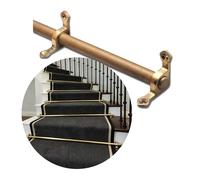 Barras para alfombras de Escalera, Barras de latón engrosadas para alfombras, Longitudes Personalizables, fácil instalación, Barras Decorativas Doradas para escaleras, Juego de 5 (70 cm/27,5