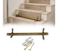 Barras para alfombras de Escalera, Barras de latón Macizo para alfombras de Escalera con Soportes - Juego de 5 Barras tubulares de 102 cm (0,63 Pulgadas) para Fijar de Forma Segura Las alfom