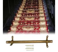 Barras para alfombras de Escalera, Barras de latón para alfombras de Escalera - 15 Piezas, Soporte Duradero de 46” para alfombras, Longitudes Ajustables de 20” a 50”, Ideal para escaleras do