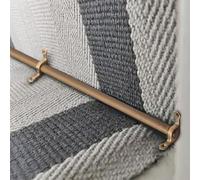 Barras para alfombras de Escalera, Barras de latón para alfombras de Interior, Barras de Pasillo extraíbles con remate, Postes tubulares de 60 cm y Juego de herrajes con Clips para una Insta