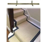 Barras para alfombras de Escalera, Juego de 5 Barras de latón Vintage para alfombras, Personalizables para decoración de oficinas y pasillos, Resistentes, 115 cm/45 Pulgadas, para Interiores