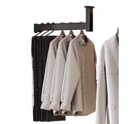 Barras para armarios, Barra for Colgar Ropa en Forma de L for Armario, Juego de Tubos for Colgar Debajo del Armario con Soportes en los Extremos(44cm/17.3in/1.4ft Black)