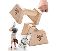 Barras para flexiones PULLUP & DIP de madera, incluidas muñequeras,mangos ergonómicos para hacer el pino, barras para flexiones para calistenia, fitness y entrenamiento de la parte superior del cuerpo