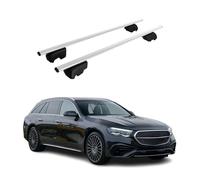 Barras portaequipajes compatibles con Mercedes Clase E S213 modelo T 2016-2023 75 kg metal plata 2X