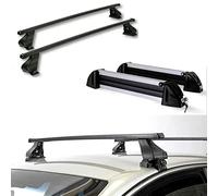 Barras portaequipajes + portaesquís 4 pares de esquís o 2 snowboard para Mercedes GLC COUPE' (C253) 5 puertas a partir de 2015 con techo sin raíles, fijación FIX POINT