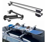 Barras + Portaesquís para Kia Carens desde 2001 - 2005 | Sime 110 cm + portaesquís Iceberg para 4 pares de esquís o 2 snowboards, coche con pasamanos alto