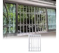 Barras protectoras plegables para ventanas con rejilla de seguridad para ventanas, puerta corredera, barrera de seguridad para luz y flujo de aire, 100 x 90 cm