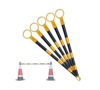 Barras Retráctiles De Alta Visibilidad Para Conos De Tráfico Postes De Conexión Telescópicos Para Barricadas Control De Tráfico Y Gestión De Seguridad(Black and Yellow,5Pcs)