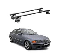 Barras transversales Menabo Compatible con BMW Serie 3 E46 Sedán 1998-2007 INOX Negro