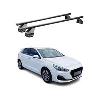 Barras transversales Menabo Compatible con Hyundai i30 2016-2020 5-Puertas Negro