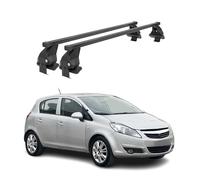 Barras transversales Menabo Compatible con Opel Corsa D 2006-2010 5-Puertas Negro