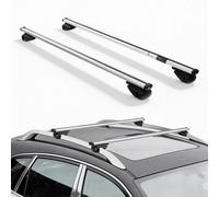 Barras transversales para portaequipajes de techo VEVOR, capacidad de 75 kg, ajuste universal para rieles de techo elevados, espaciado de rieles de 21 a 121 cm, barras transversales de aluminio resist