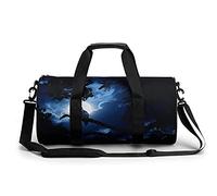 Barred Owl Sits in The Blue Moonlight - Bolsa de gimnasio portátil para mujeres y hombres, bolsa de viaje para deportes, impresión de gimnasio, divertida bolsa de yoga