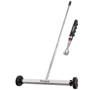 Barredora magnética con ruedas Toolwiz de 43 cm, 4 kg/8,8 lb, con recogedor telescópico magnético de 7,3 kg/16 lb, ligera, para clavos, tornillos y restos metálicos.