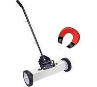 Barredora magnética rodante con ruedas, herramienta de desmagnetización manual para una recogida eficiente de desechos, 18 pulgadas