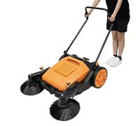 Barredora manual de 41 pulgadas (depósito de 55 L, ancho de trabajo: 105 mm, eficiencia de limpieza: 3680 ㎡/h, longitud del cepillo: 48 cm, cabezal de cepillo ajustable)