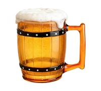 Barrel Beer Mug - All-Season Glass Mug with Ergonomic Handle and Barrel Shape for Beer, Water, Wine, Chocolate, and Tea, Perfect for Home, Camping, Dorm, Hotel, Apartment, Café, or Party Use
