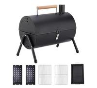 Barrel Grill, Camping Barbecue Smoker, Lightweight Ventilated Barrel Grill For Porch, Backyard, Home, Balcony, Camping, Patio, Picnic