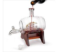 Barrel Whiskey Decanter With Ship - 1000Ml Liquor Dispenser - Sailing/Boating Gifts For Men And Women, Nautical Decor Retirement Gift, LJJY-KK