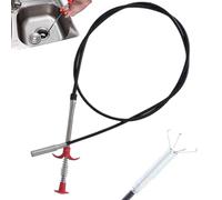 Barrena de inodoro de 79 pulgadas, barrena de drenaje de 4 garras, serpiente de drenaje flexible con mango de PP, removedor de obstrucciones de acero inoxidable para lavabo, serpiente de inodoro