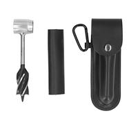 Barrena manual de bushcraft, broca de taladro manual de acero de alta velocidad para madera con llave, herramienta para campistas y supervivientes, para perforar agujeros en madera