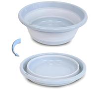 Barreño Multiusos Plegable, portátil, Forma Redonda, Ahorra Espacio, Ligera, útil Tanto para la casa, en la Cocina, al Aire Libre para campamentos y excursiones. (Verde, 12x31cm)