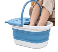Barreño para pies Bañera plegable remojo masaje con asas | Cubo Spa para Baño de Pies Apartamento, residencia, hotel, centro spa, hogar, baño, viaje, hombres y mujeres Azul cielo