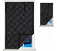 Barrera Aislante Térmica, Cortina Anti-corrientes Frías para Ventanas | Cortina Térmica, Cubierta Aislante para Ventanas, Puertas y Aberturas Interiores Del Hogar(Negro,43x95in/110x240cm)