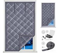 Barrera Aislante Térmica, Cortina Anti-corrientes Frías para Ventanas | Cortina Térmica, Cubierta Aislante para Ventanas, Puertas y Aberturas Interiores Del Hogar(Gris,34x95in/85x240cm)