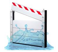 Barrera Anti-Inundaciones para Puerta de Garaje - Panel de Aluminio Desmontable Resistente, con Deflector del Tapón de Agua y Divisor Temporal(89 * 80cm)